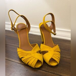 ba&sh Mustard Yellow Heeled Sandals size 38
